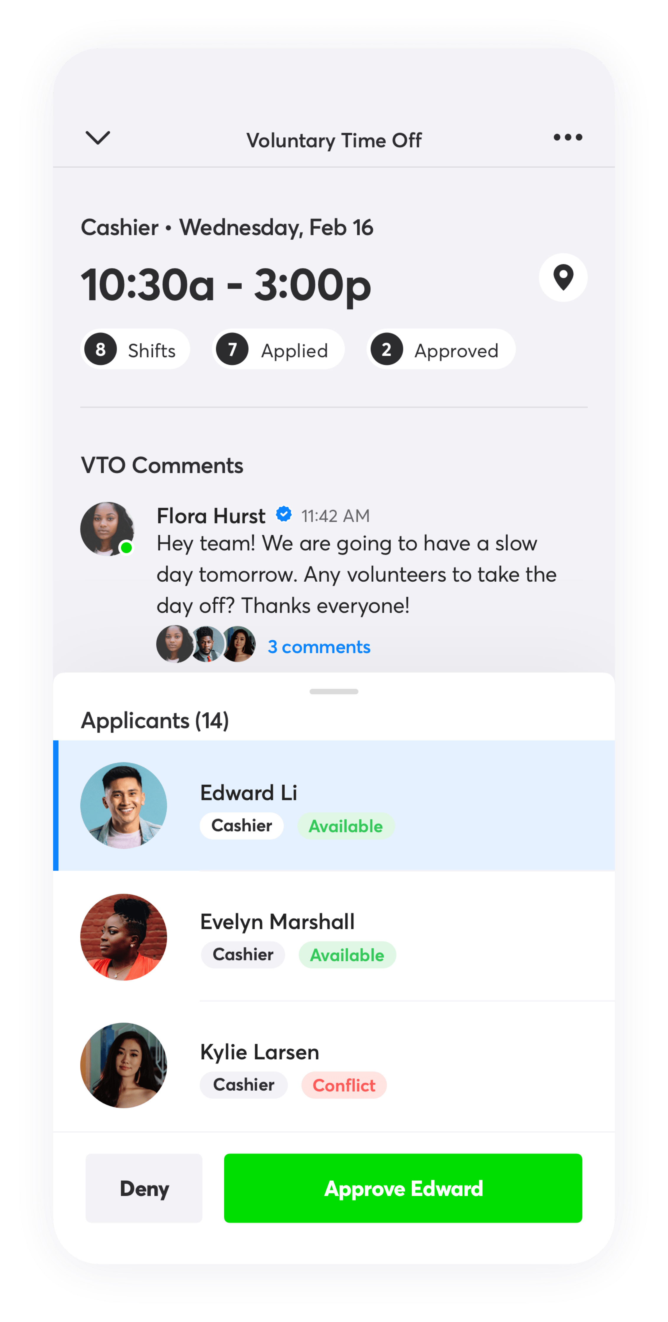 Managing Shifts and VTOs Pending Admin Approval Shyft User Resources