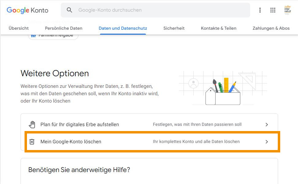 GoogleKonto löschen