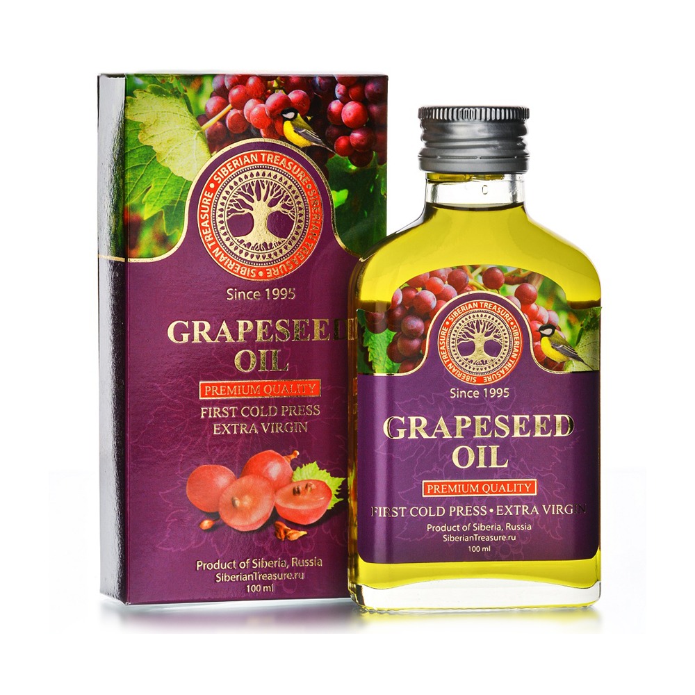 Siberian Grapeseed Oil, First Cold Press, Extra Virgin, 3.4 Fl Oz