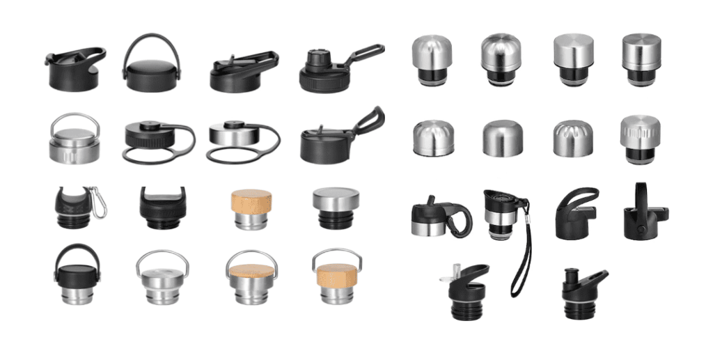 What are the different lid options for stainless steel water bottles