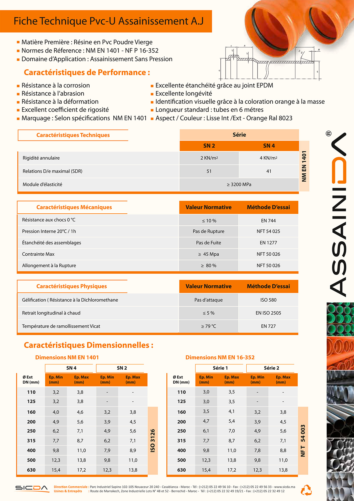 Tubes Pvc Assainissement A.J Sicda
