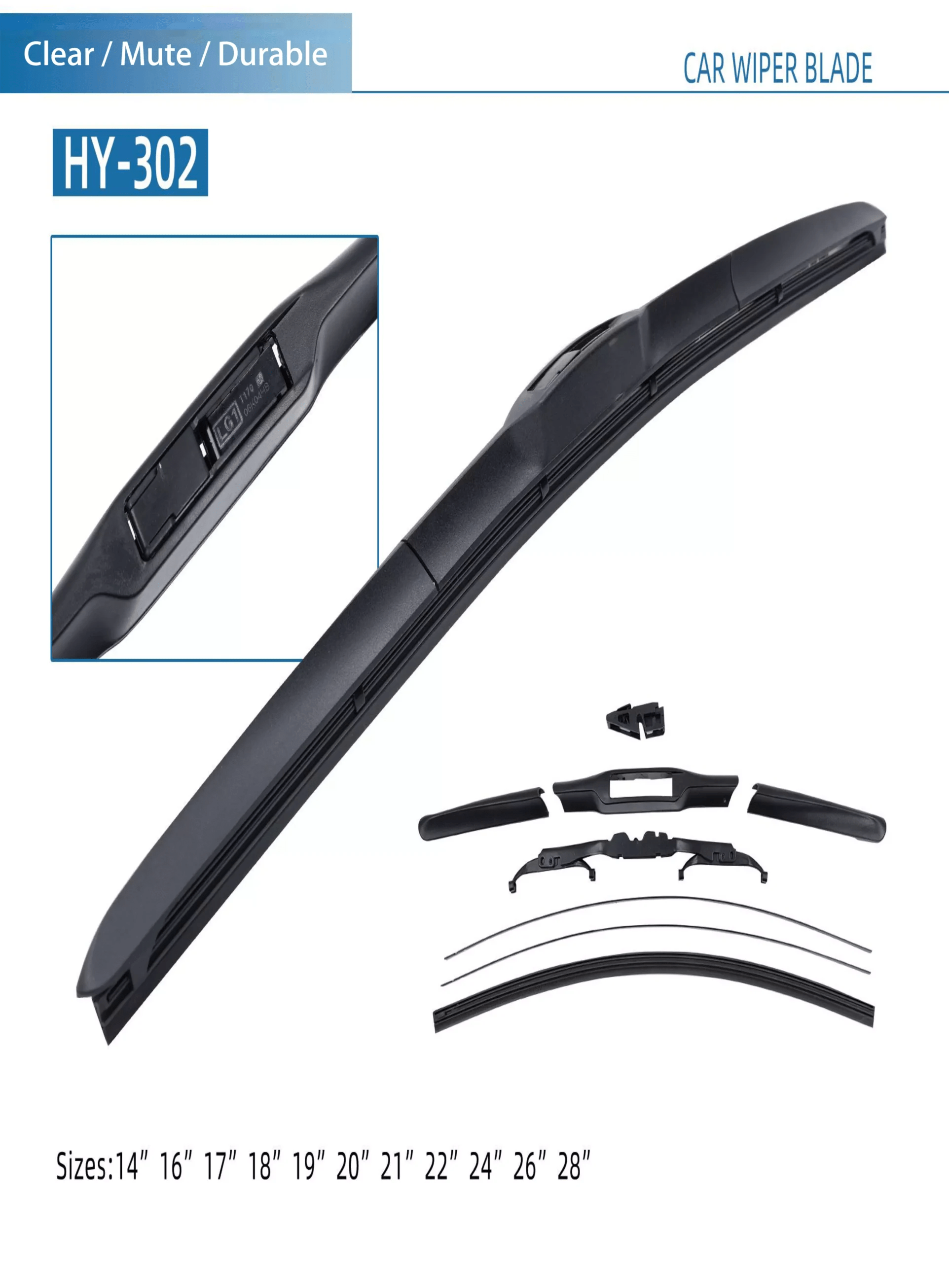 14" 28" Front Windshield Wiper Blades (1 piece)