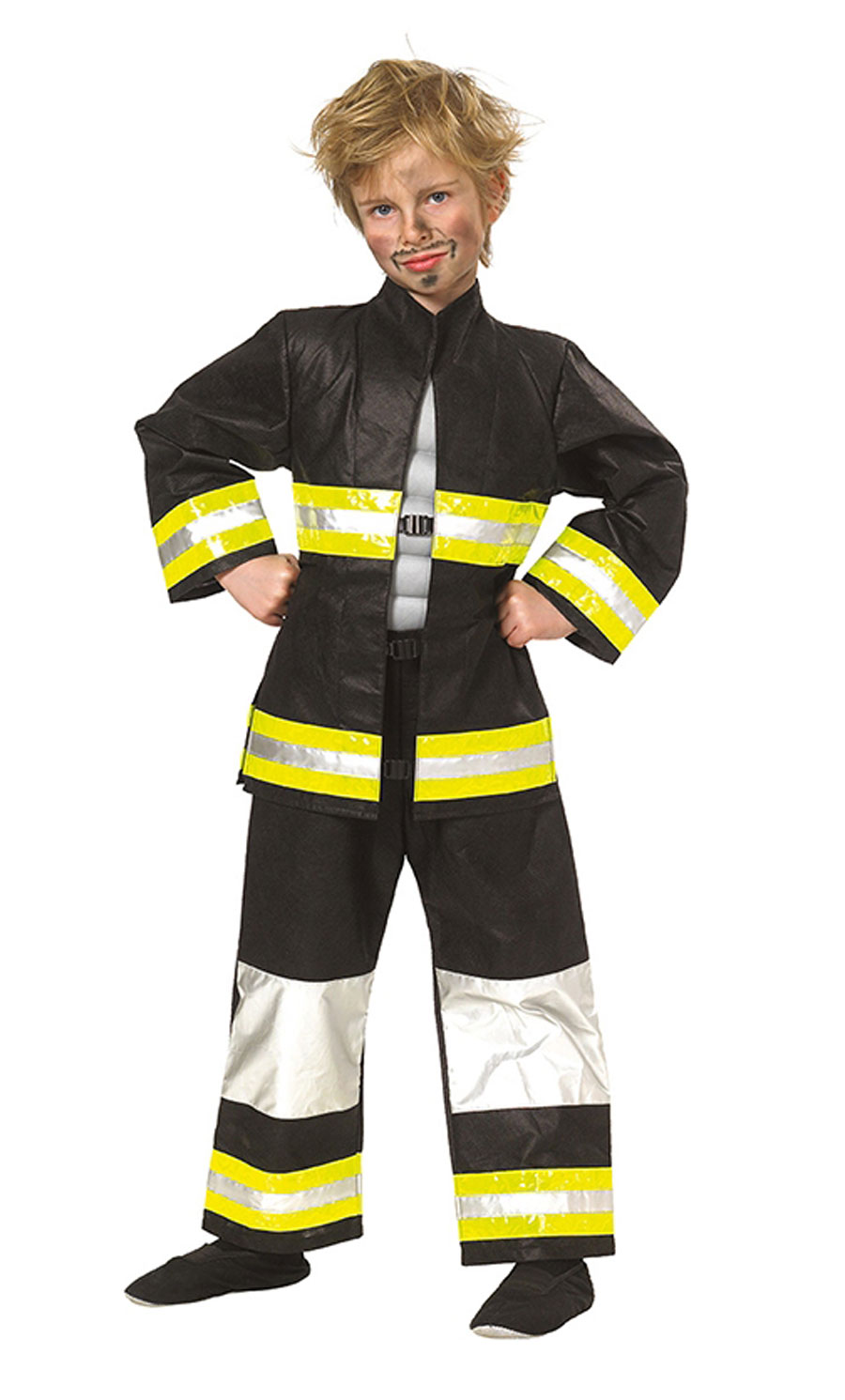 Mottoland Kinder Feuerwehrmann schwarz Junge Kostüm Fasching Karneval