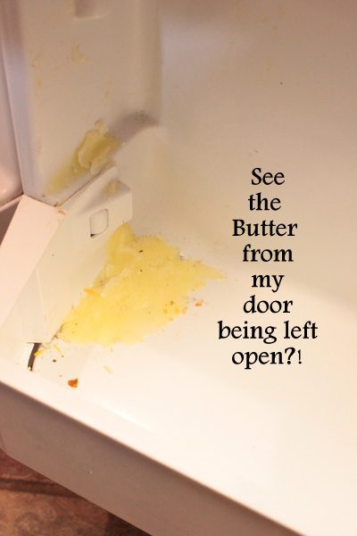 Refrigerator Butter Spill