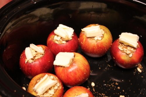 Slow Cooker Baked Apples Pat of Butter