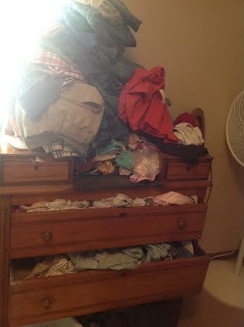 cluttered Dresser