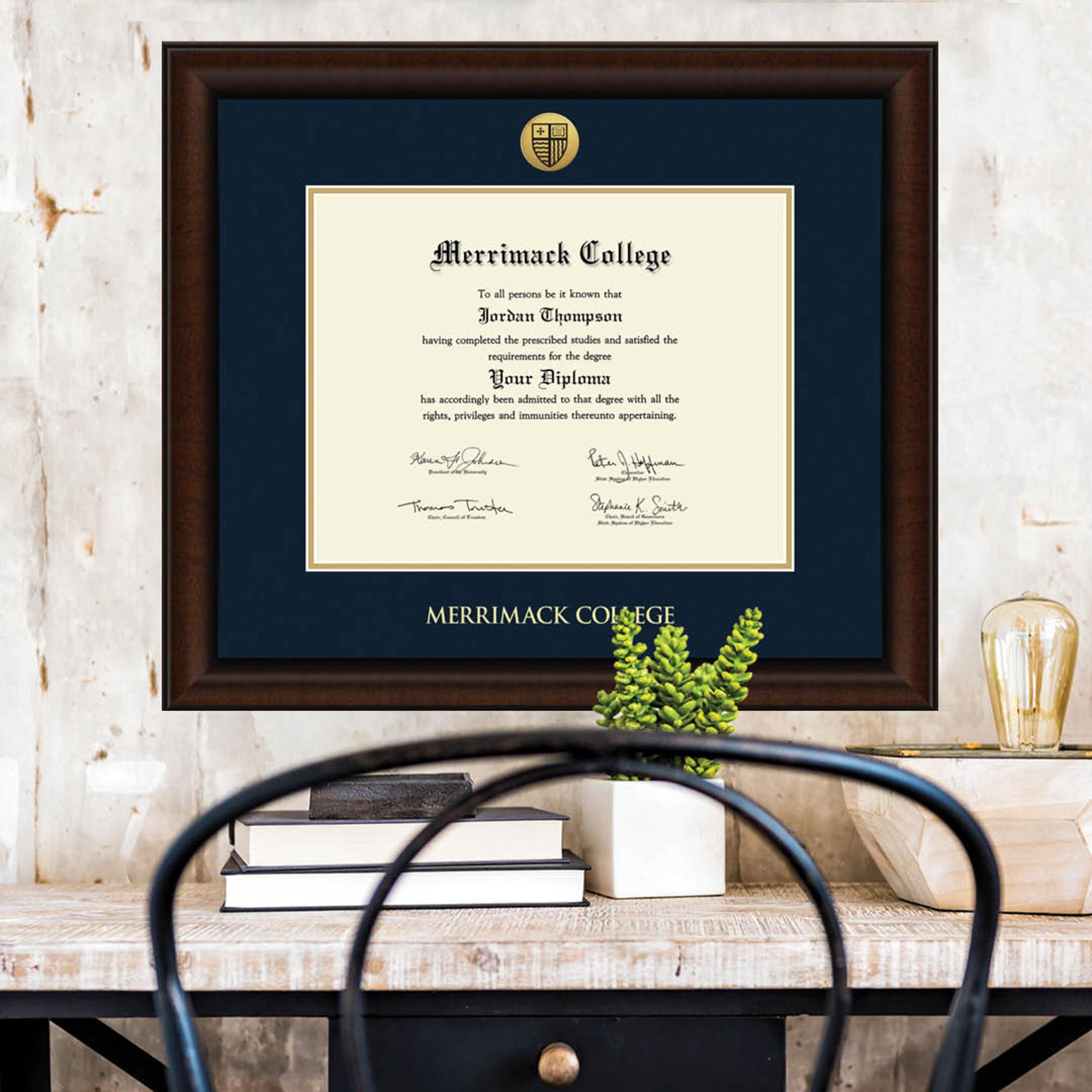 Gold Medallion Diploma Frame Merrimack College Bookstore