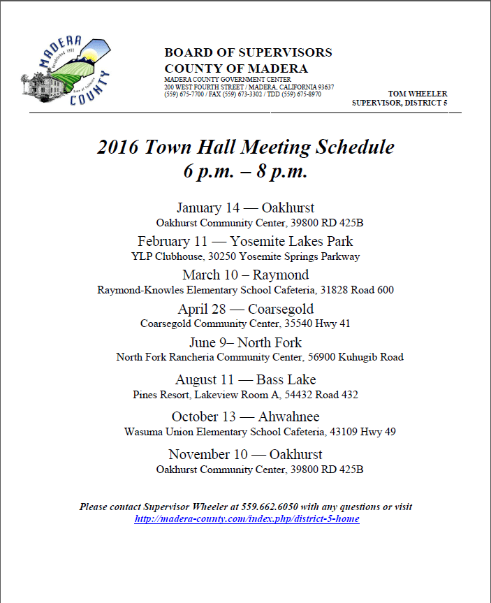 Town Hall Meeting Oakhurst Sierra News Online