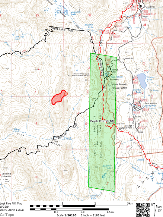 Eastern Sierra Fire Map Lost Fire Map TOPO Sierra Wave Eastern Sierra NewsSierra Wave