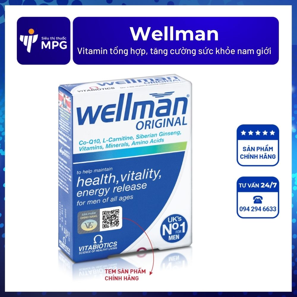 Wellman Vitamin tổng hợp, tăng cường sức khỏe nam giới
