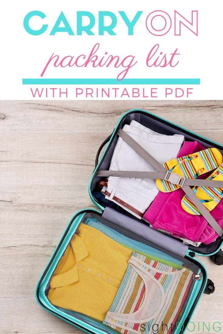 Printable Packing List for CarryOn Only Travel — sightDOING