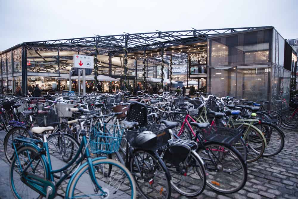 Bikes at TORVEHALLERNE MARKET in Copenhagen in January Sights Better Seen