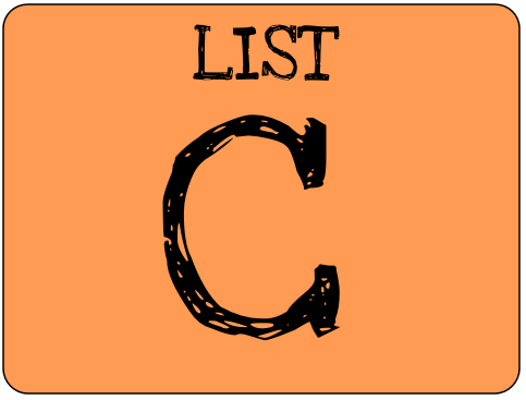 Sight Word Tools | List C Lessons