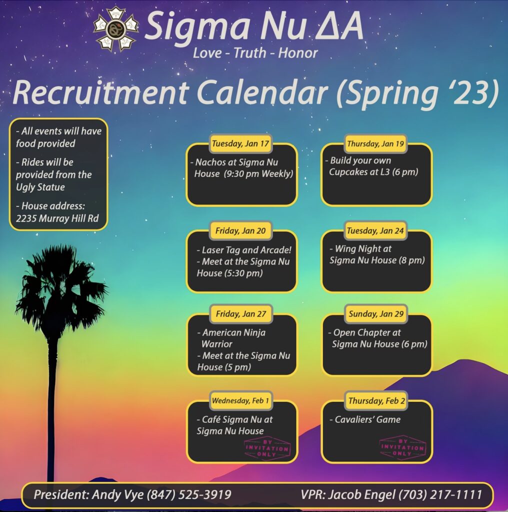 Cwru Academic Calendar 2024 24 Spring 2023 Recruitment Calendar Sigma Nu at CWRU