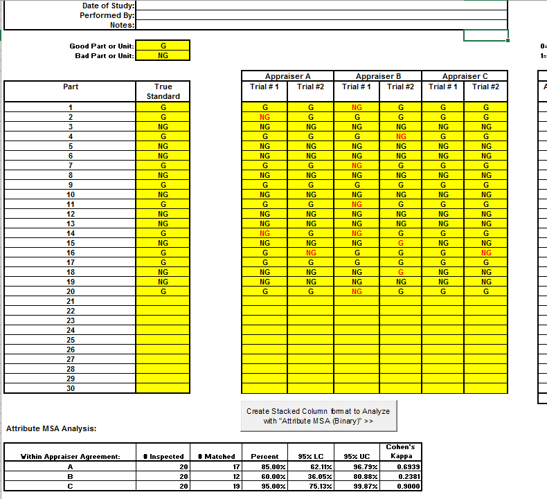 Msa Excel Template PDF Template