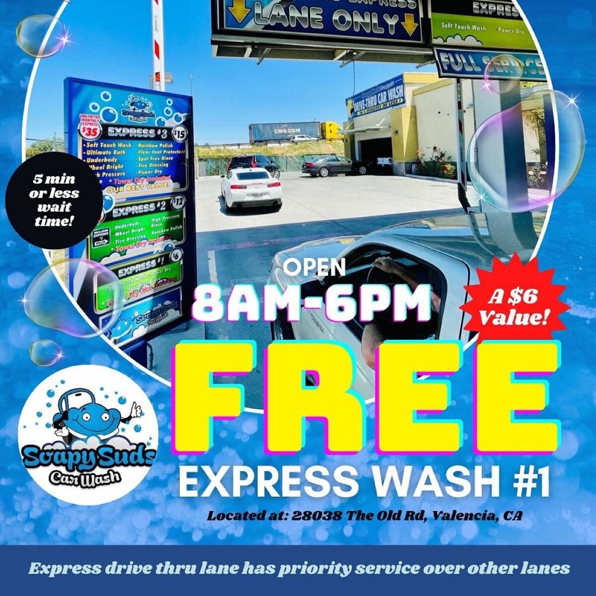Soapy Suds offers free car washes for December