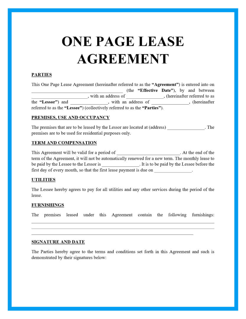 Tenancy Agreement Template Free Download