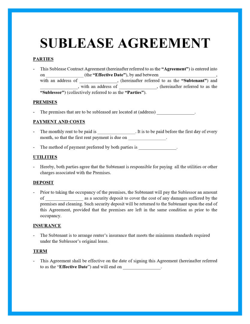 Tenant Contract Template Uk