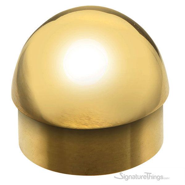 SignatureThings Polished Brass Half Ball End Cap For 1.5 in. OD Rod