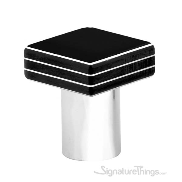 SignatureThings Modern Black Laminate Square Drawer Knob