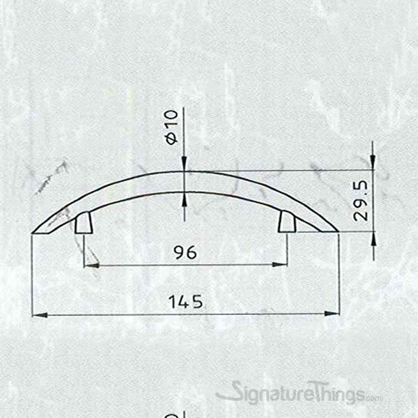 SignatureThings Chrome Curved Dresser Drawer Pull