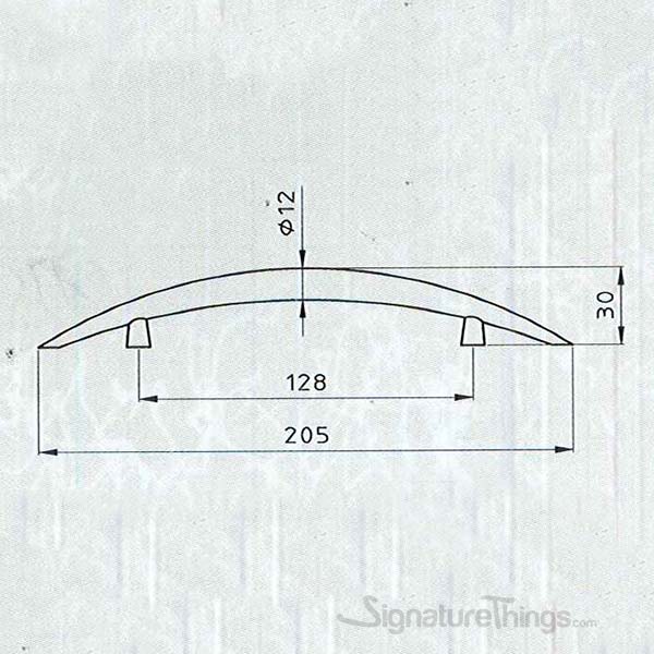 SignatureThings Chrome Curved Dresser Drawer Pull