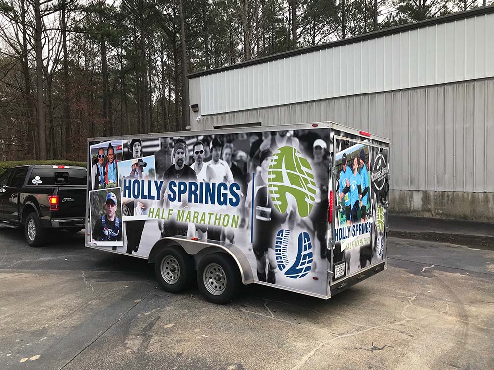 Vehicle Wraps on Holly Springs Half Marathon Trailer!