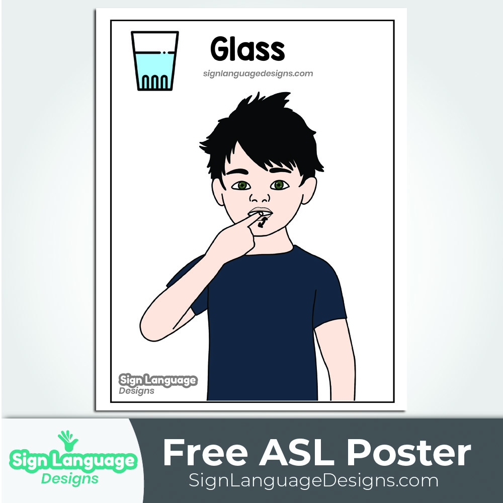 Free ASL Sign Poster Glass Sign Language Designs