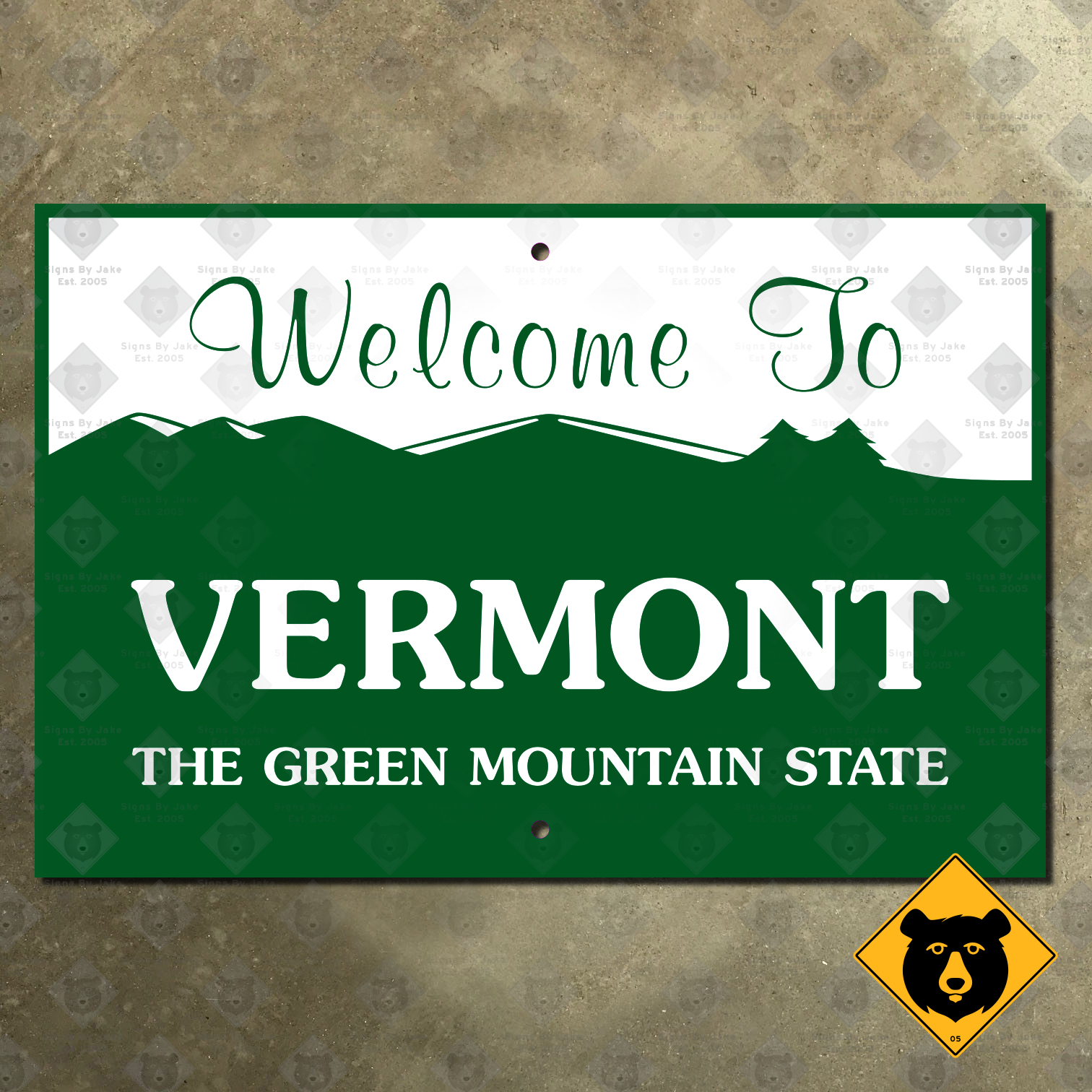Vermont, The Green Mountain State sign (1990) Signs by Jake