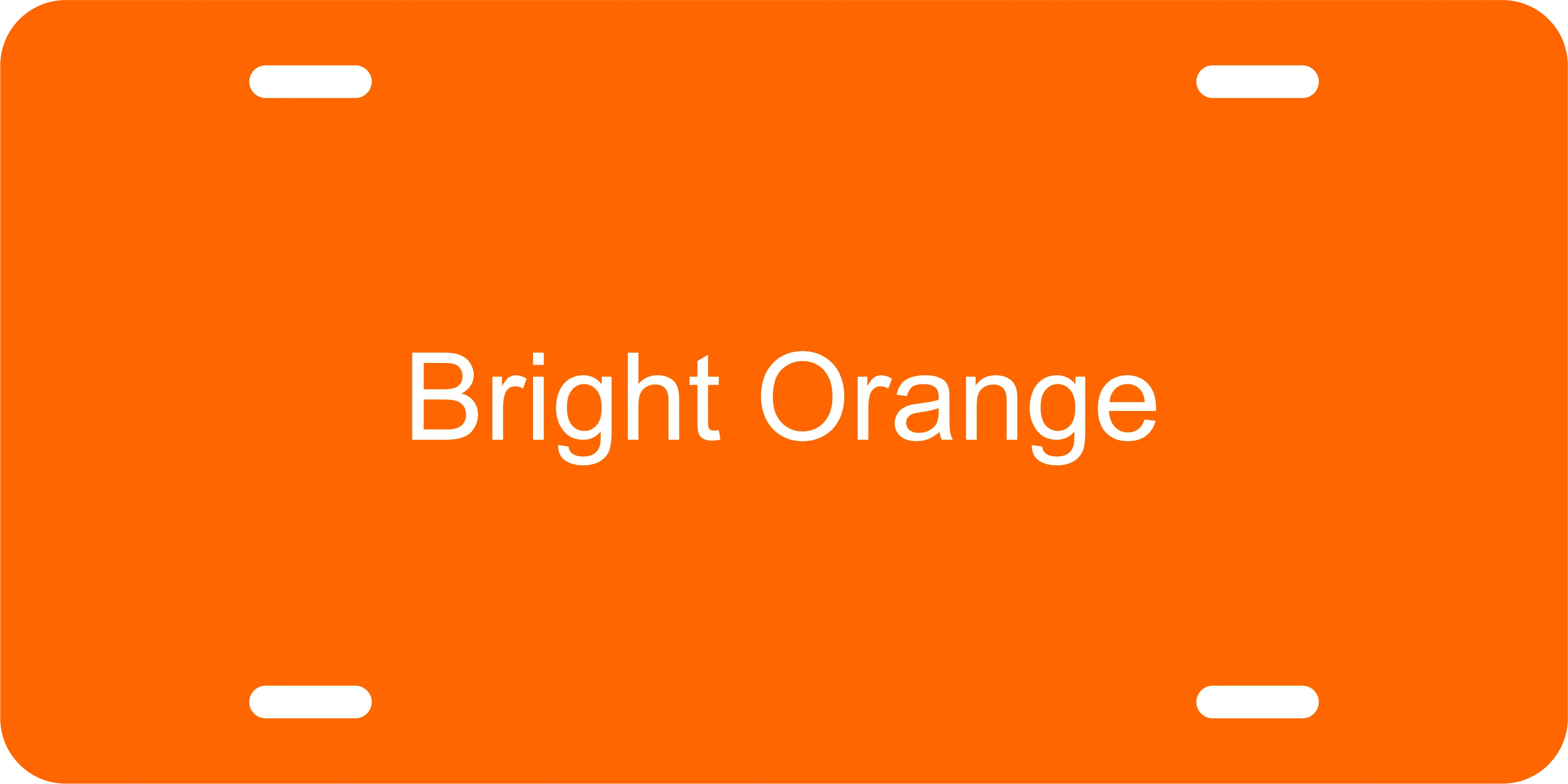 Bright Orange/Construction Orange .040 Aluminum License Plate Sign Tech Systems