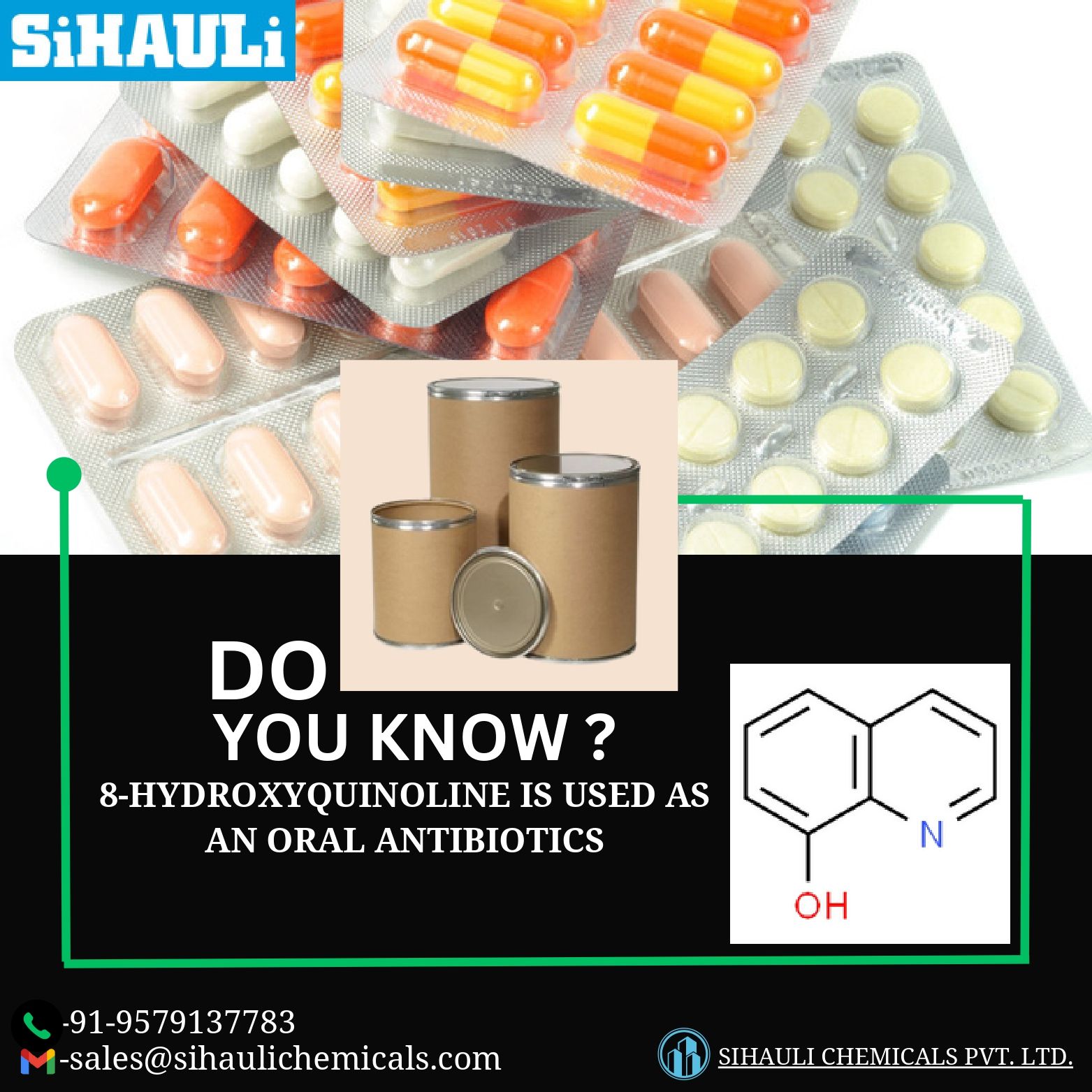 8hydroxyquinoline Is Used As An Oral Antibiotics Manufacturers In