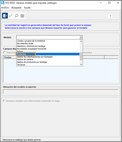 Modificar productos para facturación electrónica Portal