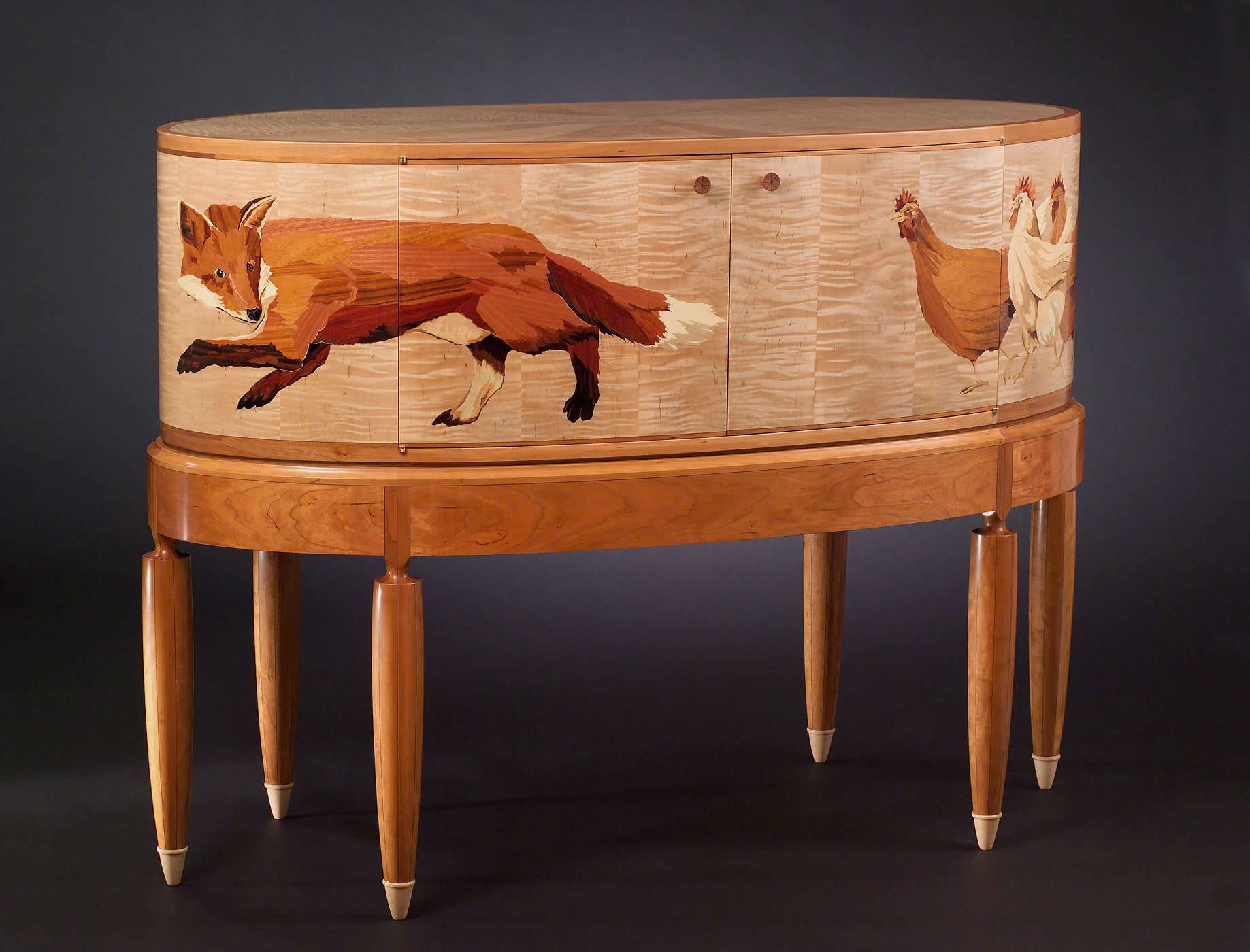 Animal Silas Kopf Woodworking Inlaid Wood Marquetry Studio Furniture