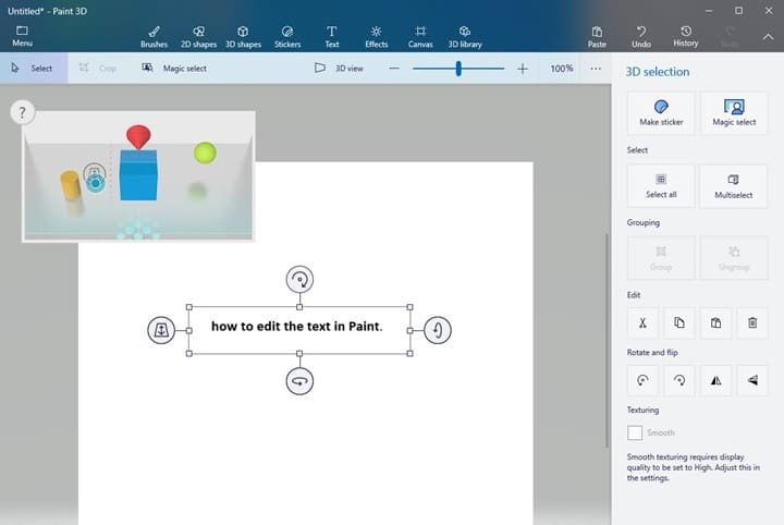 How To Edit The Text In Paint 3d