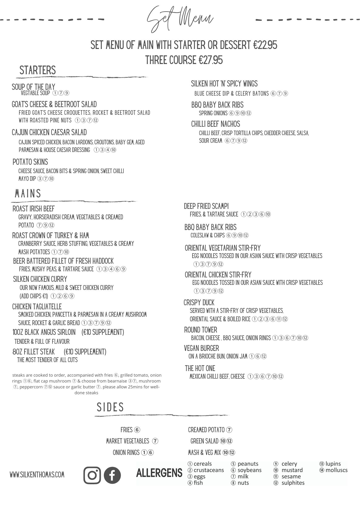 Eat in Silken Thomas. Chapter 16, quality food in Kildare Town.