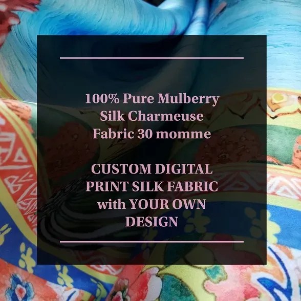 Exclusive CUSTOM Digital Print Mulberry Silk Fabric 30 Momme SILKPRADA