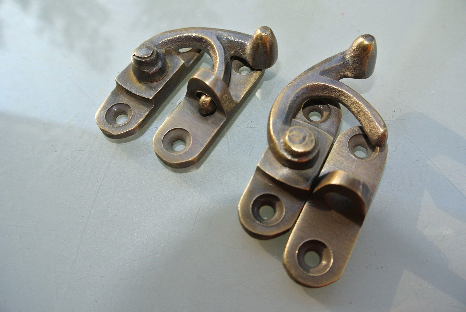 2 Nice 40mm tiny small box Latch catch solid brass furniture antiques