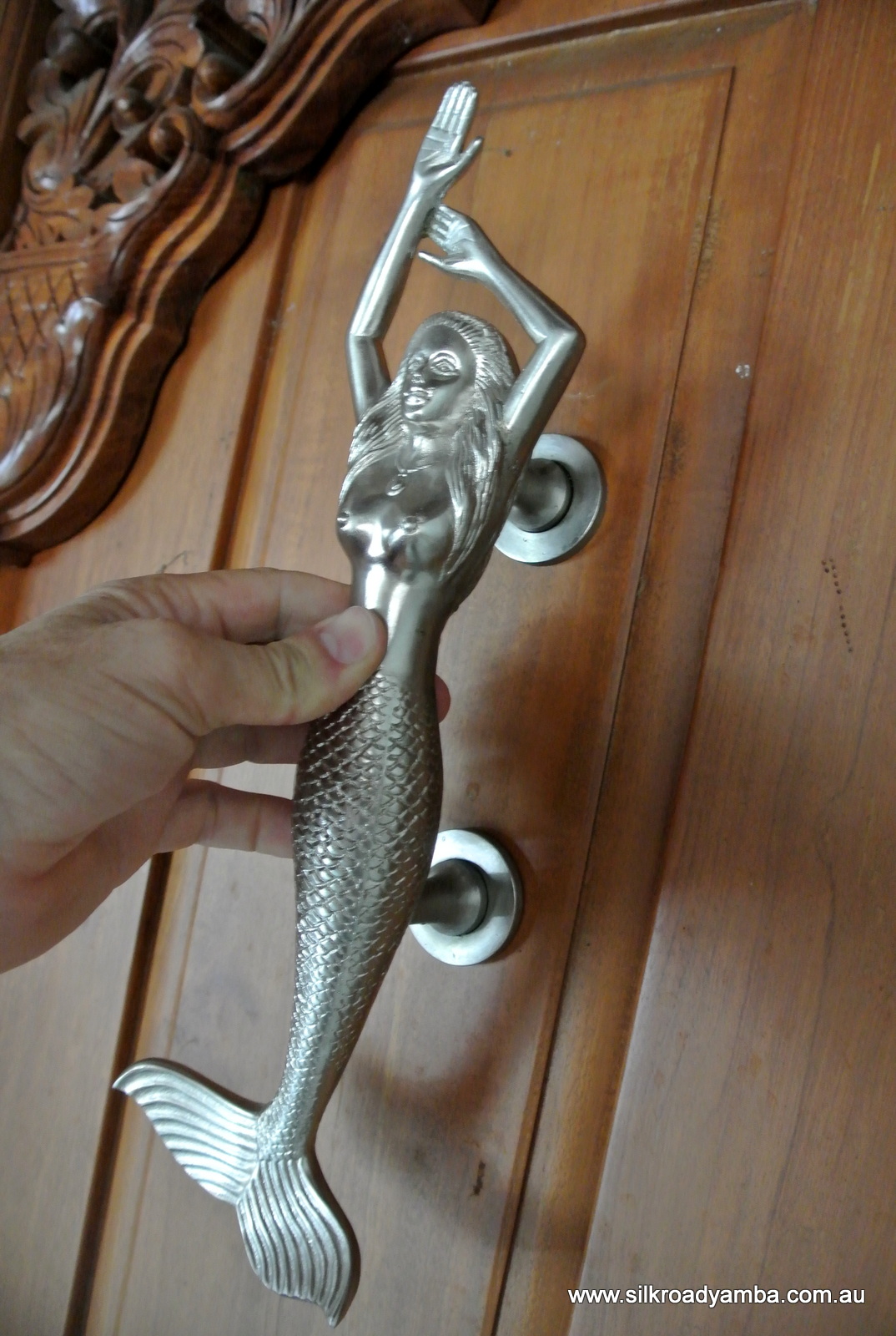 9" Inches Goddess Mermaid Door Pull Brass Mermaid Fish Door Handle