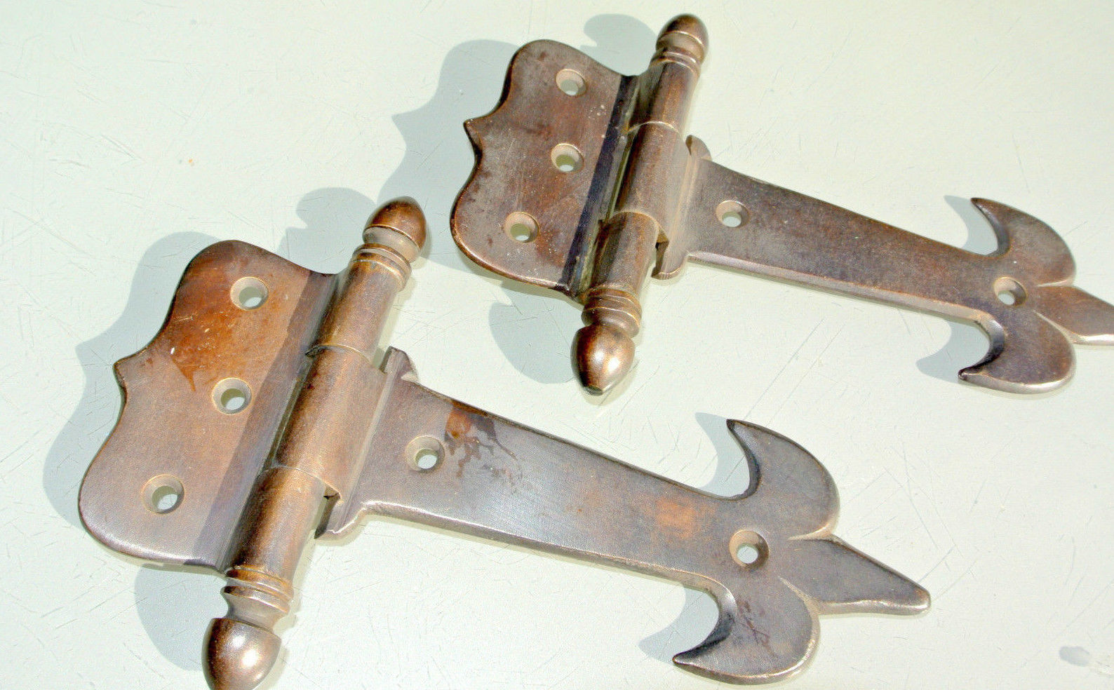 2 small BOX hinges vintage watso 45 L age style solid heavy Brass DOOR