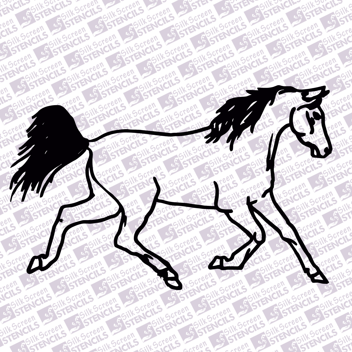 Horse Outline Silkscreen Stencils