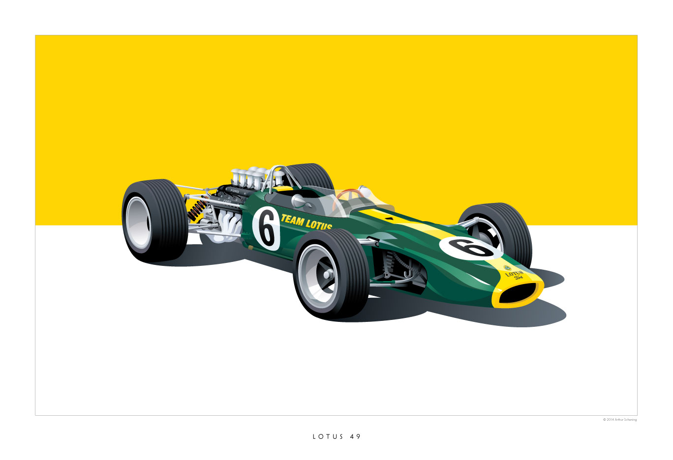 Iconic Racing Car Posters by Arthur Schening
