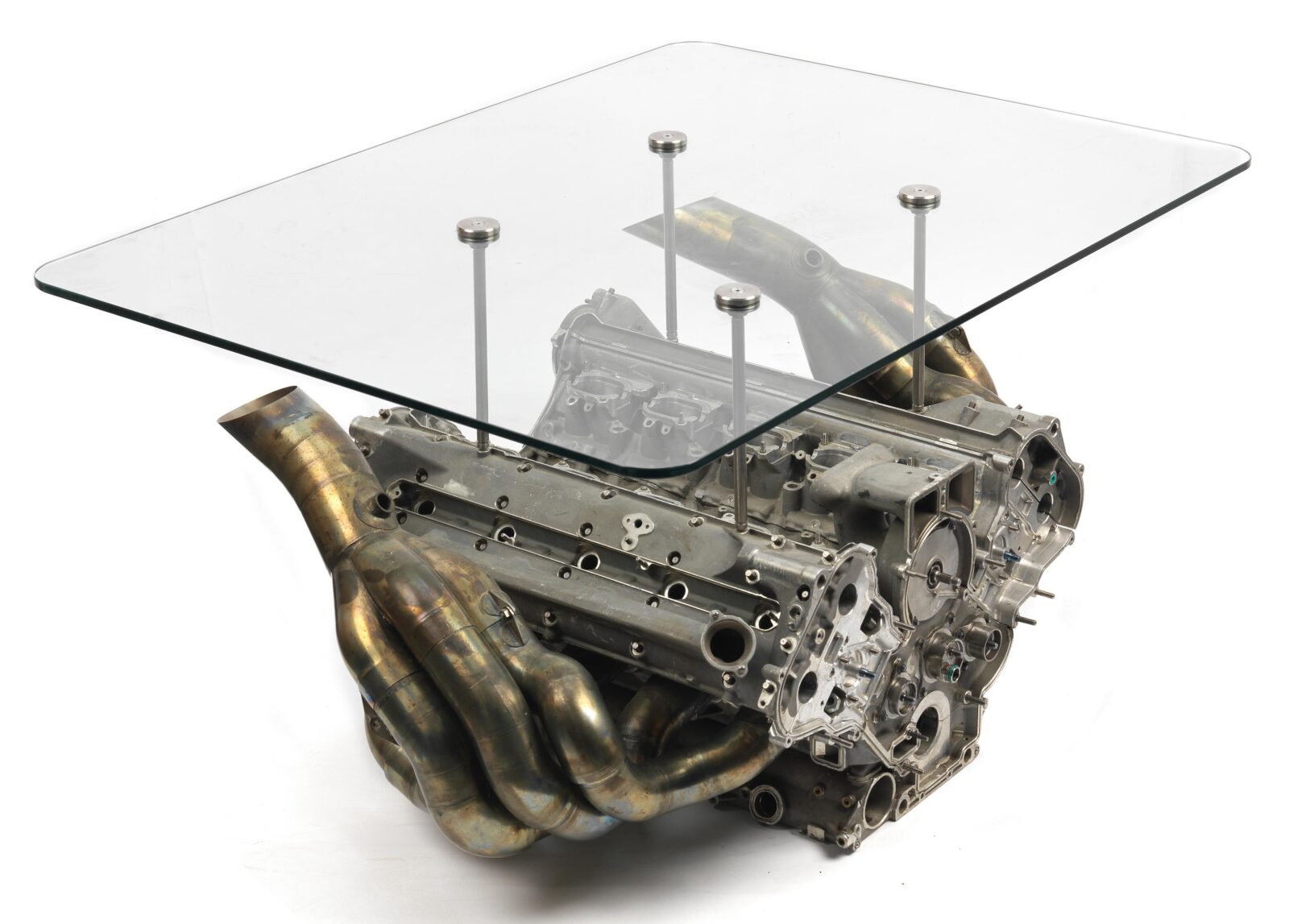 A Ferrari F2001 Formula 1 V10 Engine Coffee Table