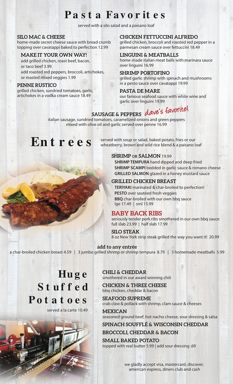 Entrees & Pasta Silo Pizza