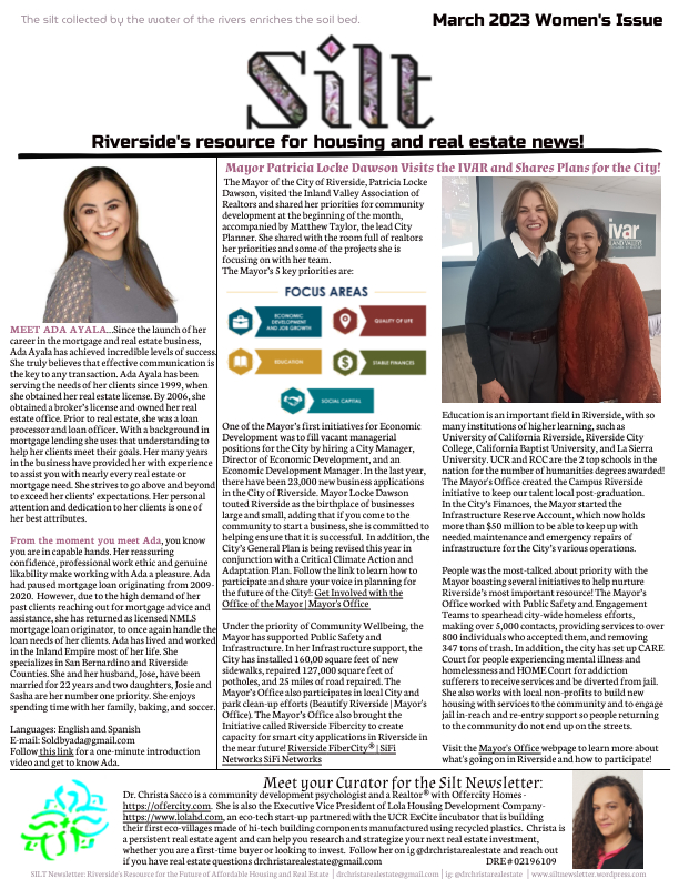 SILT Newsletter SILT Riverside's Resource for the Future of