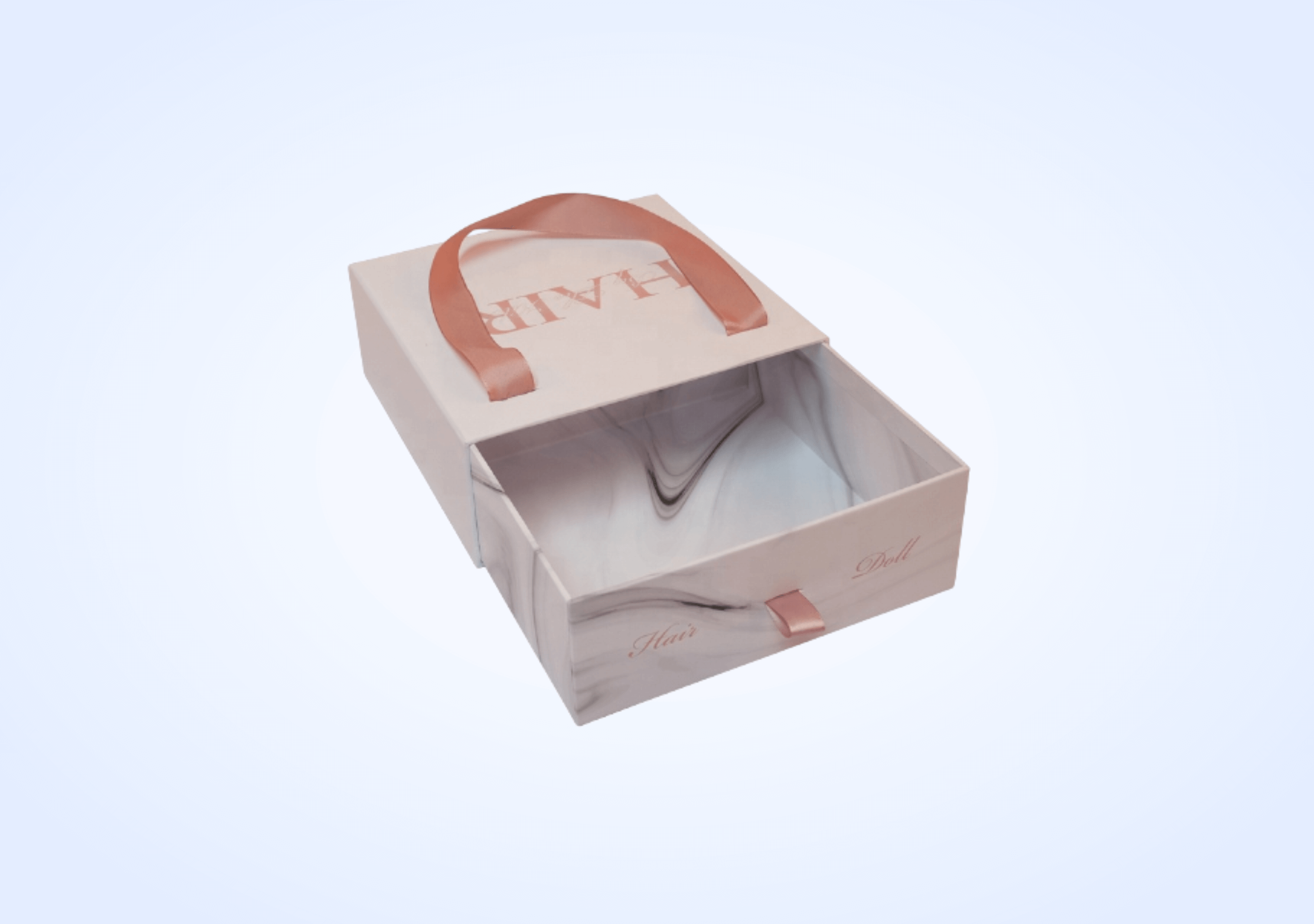 Custom Hair Extension Gift Boxes Silver Edge Packaging