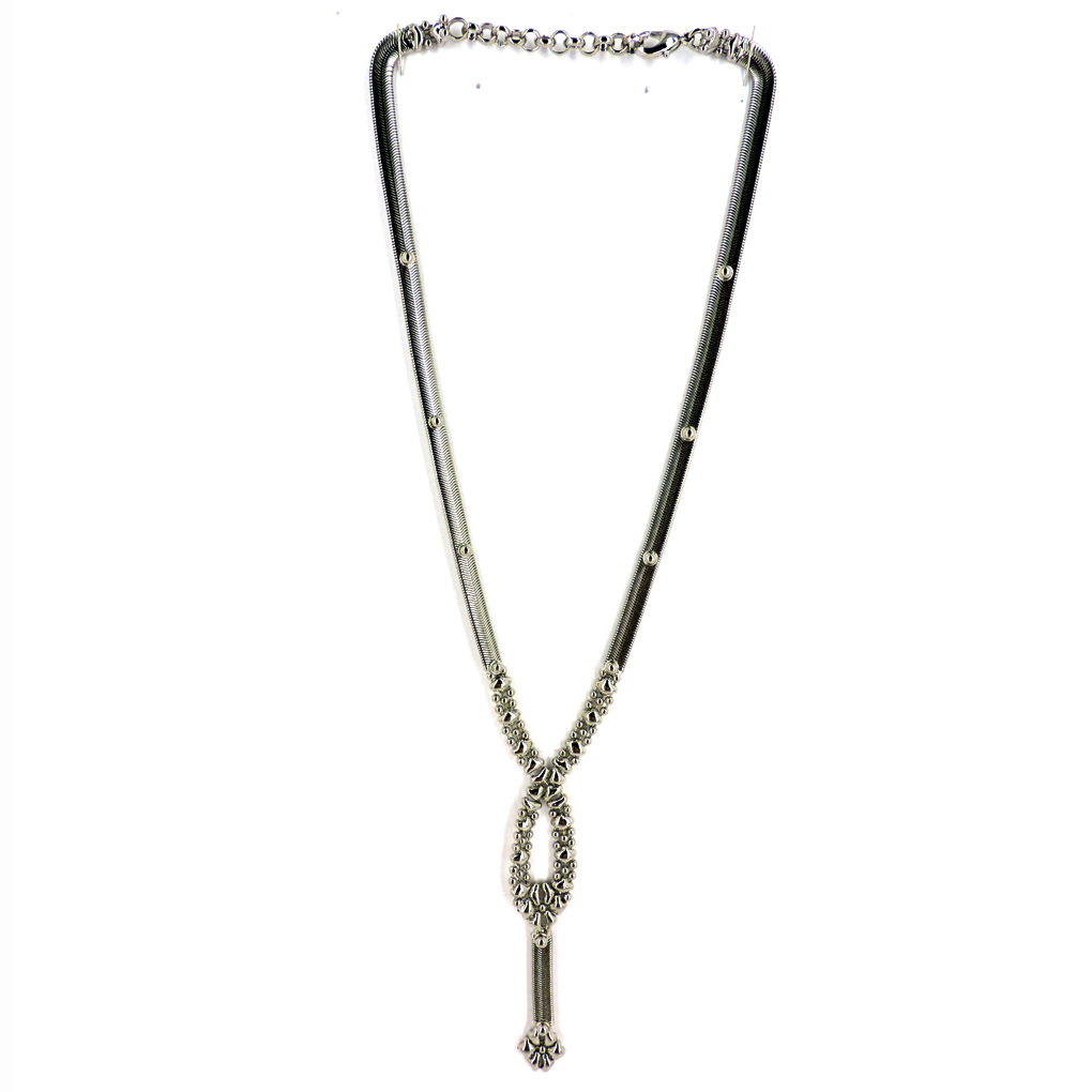 SG Liquid Metal Snake Lariat Necklace 