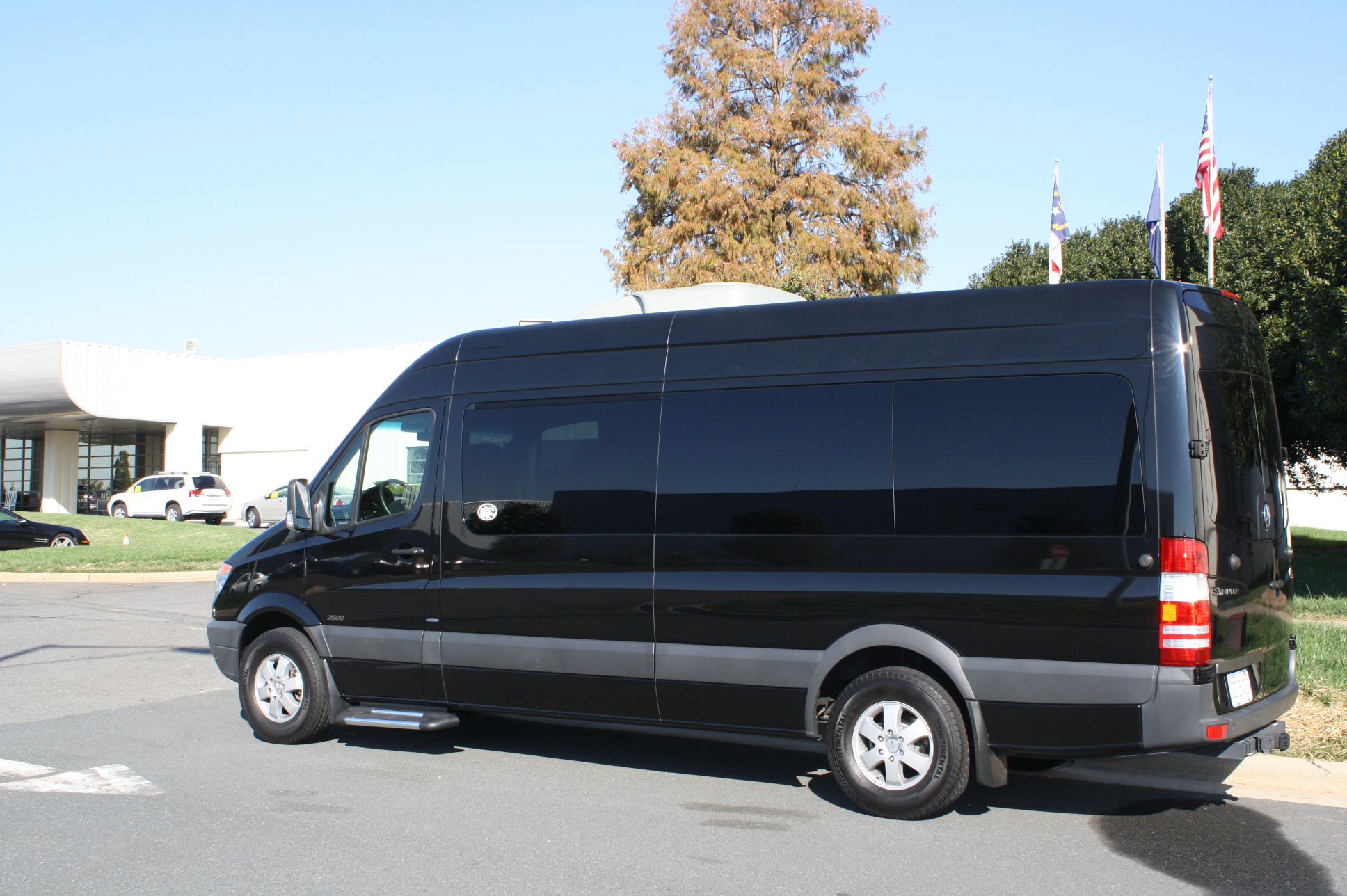 14 Passenger Mercedes Sprinter Van SilverFox Limos