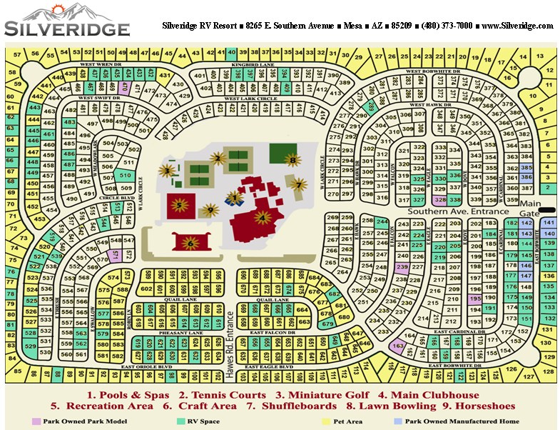 Resort Map Silveridge RV Resort