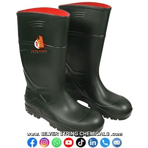 SAFETY RUBBER BOOTS Silver String Chemicals & Textile