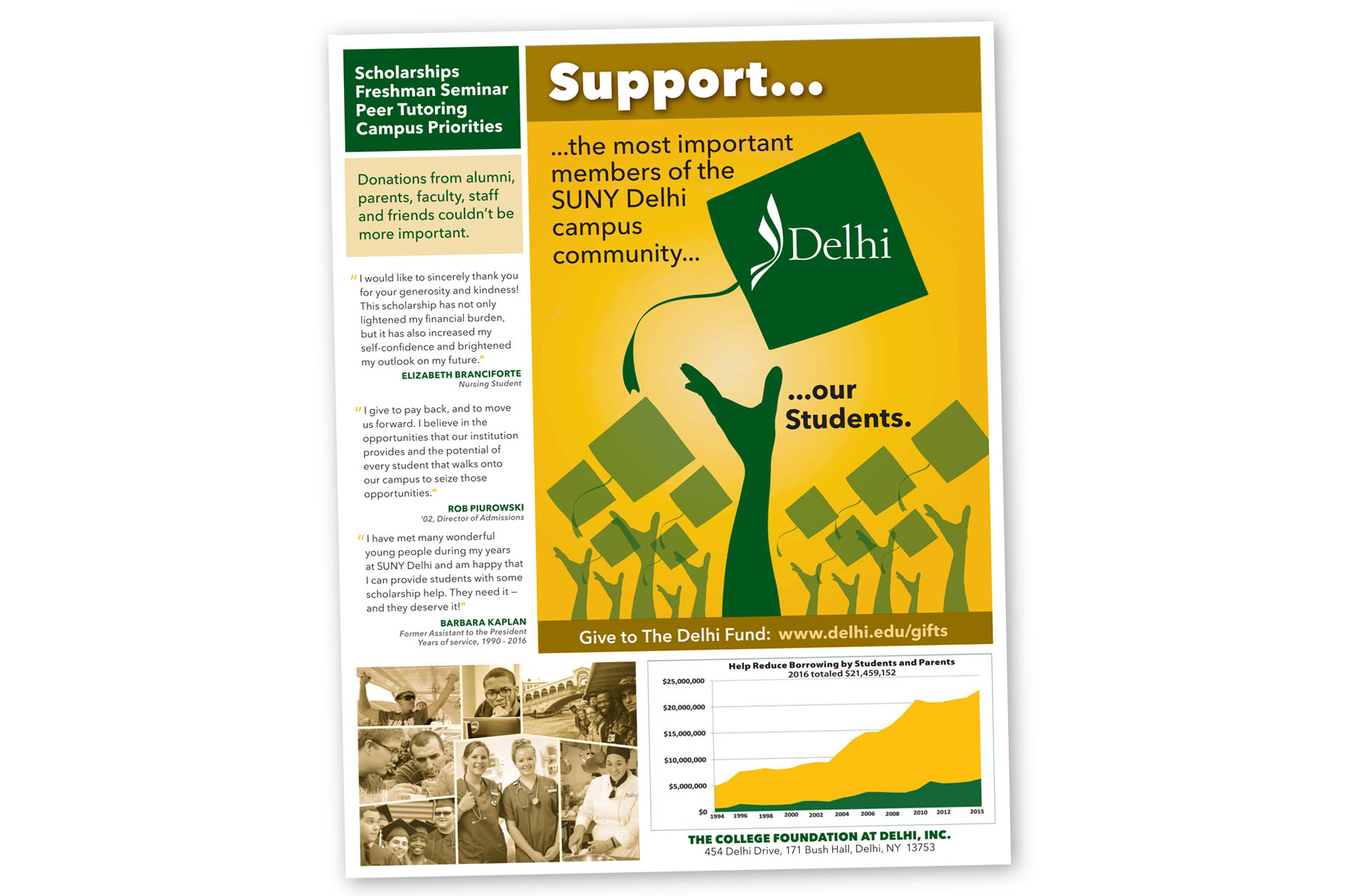 SUNY Delhi Campus Community Campaign Silvertop Graphics